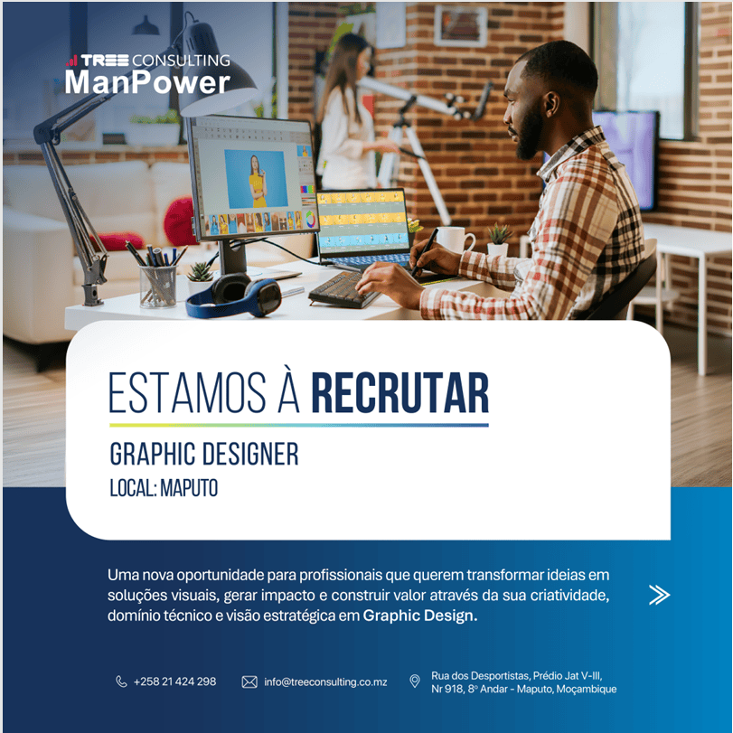 Empresa de consultoria abre vaga para Graphic Designer em Maputo